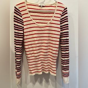 Madewell Striped Comfy Long Sleeve Semi Synched Waste